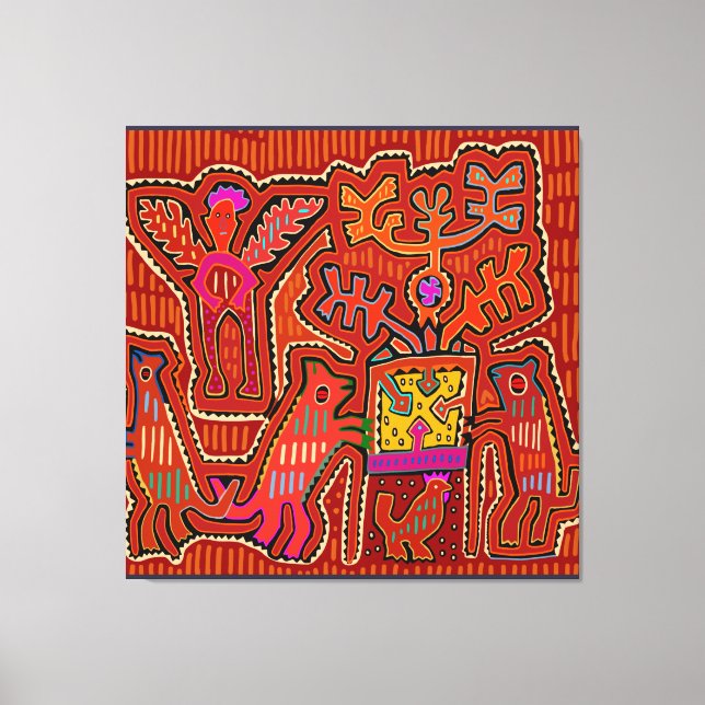 Kuna Shaman Peyote Ritual - SCOTUS skär mina Höger Canvastryck (Framsida)