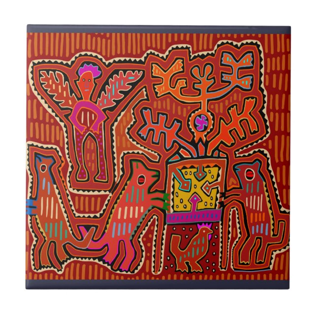 Kuna Shaman Peyote Ritual - SCOTUS skär mina Höger Kakelplatta (Framsidan)