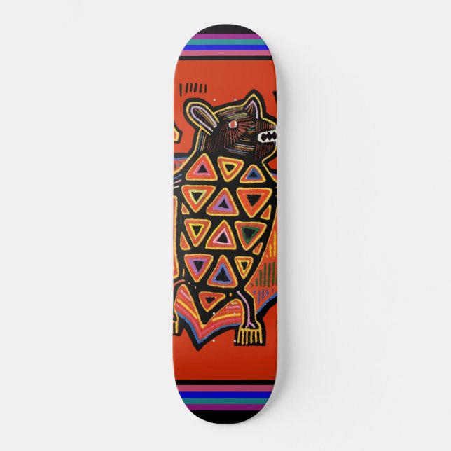 Kuna Tribal Bat Skateboard - VooDou Skateboard (Framsida)