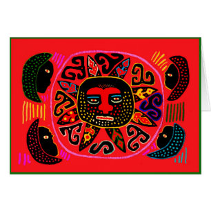 Kuna Tribal Del Sol Hälsningskort