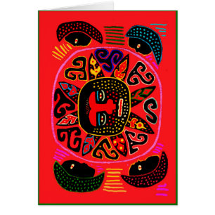 Kuna Tribal Del Sol Hälsningskort