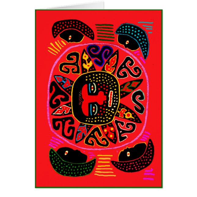 Kuna Tribal Del Sol Hälsningskort (Framsidan)