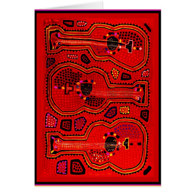 Kunaindianska gitarrer hälsningskort (Framsidan)