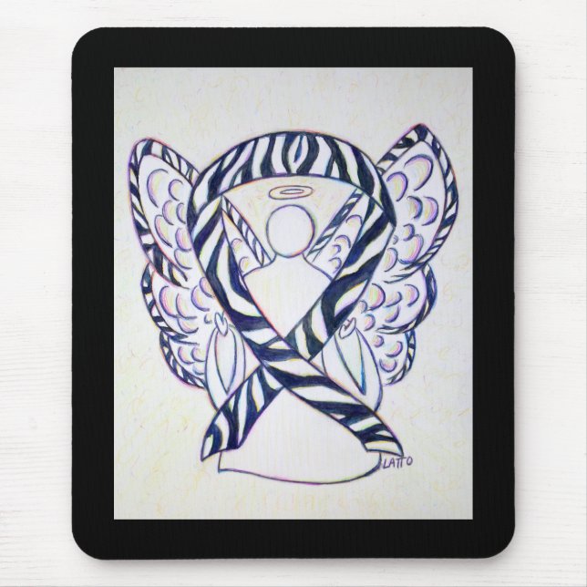 Kunbra Rand-medvetande Ribbon Angel Art Mousepad Musmatta (Framsidan)
