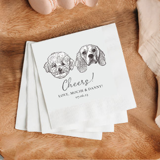 Kund 2 Pet Cocktail Napkins Bröllop Pappersservett