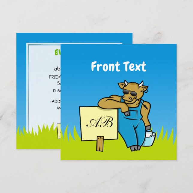 Kund med tecken inbjudningar (Fram/baksida)