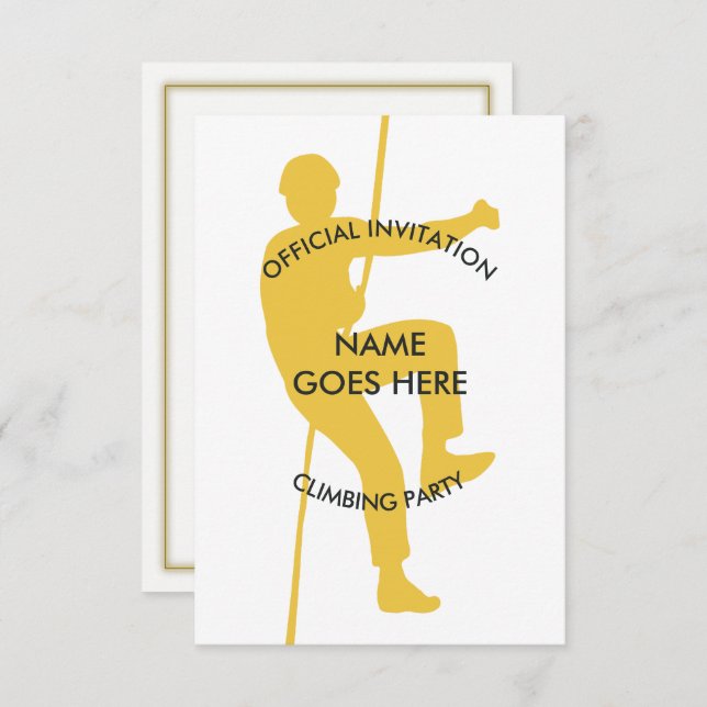 Kundanpassad inbjudan till klätterpart i Sten (Fram/baksida)