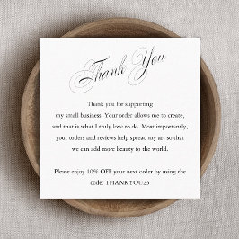 Kundavskrivning Tack Kuponteringsrabatt B Fyrkantigt Visitkort