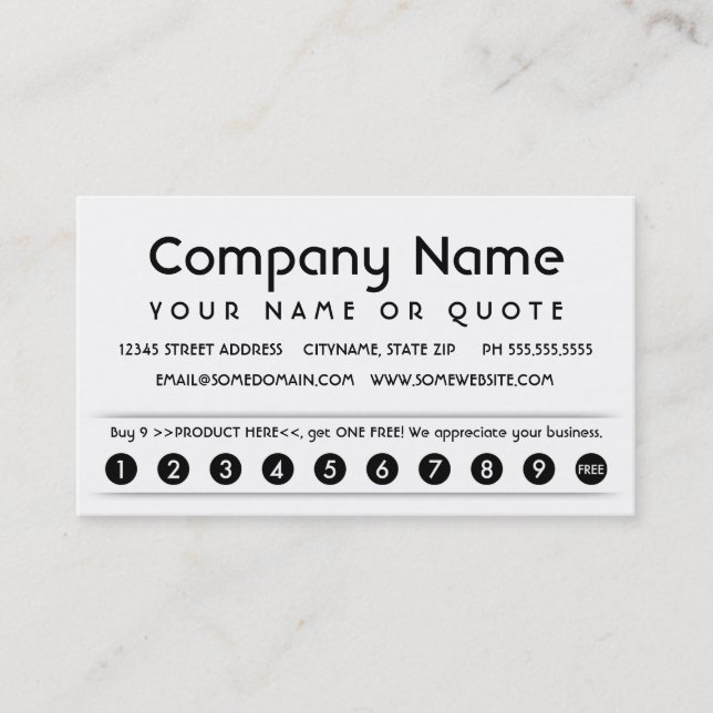 kundbedömningskort lojalitetskort (Framsida)