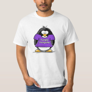 Kunddesign för de purpurfärgade pingvinen t-shirt