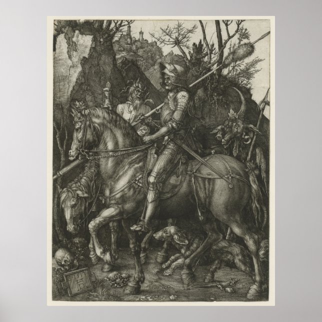 KUNDE, DÖD OCH DJÄVULEN AV ALBRECHT DÜRER POSTER (Framsidan)
