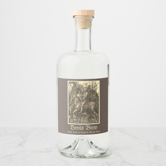 KUNDE, DÖD OCH DJÄVULEN SPRITFLASKOR ETIKETT (Framsida)