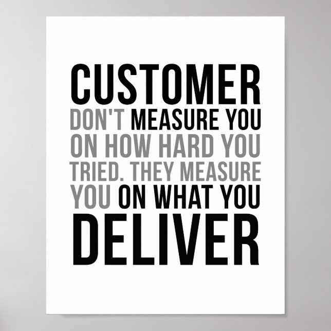 Kunden mäter dig inte med hur svårt du har försökt poster (Framsidan)