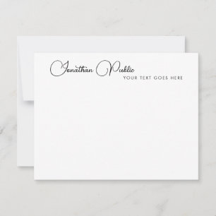 Kundens Elegant Modern Script Namn-mall Anteckningskort