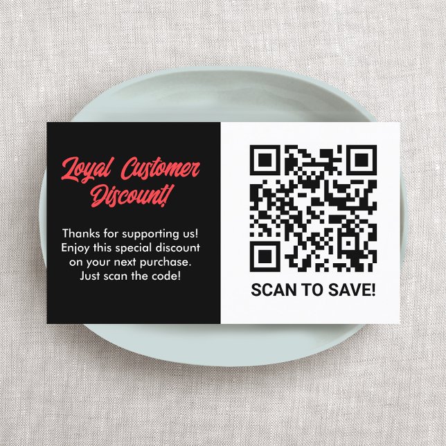 Kundens förmånsavgiftsrabatt QR-kod Visitkort (Customer loyalty Discount card with QR Code)