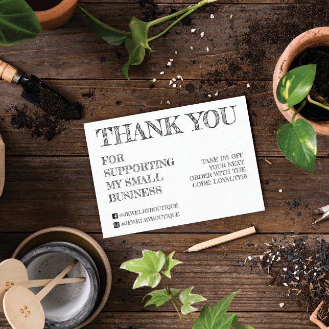 Kundens Tack för enkel vit handskriven skiss Visitkort (Skapare uppladdad)