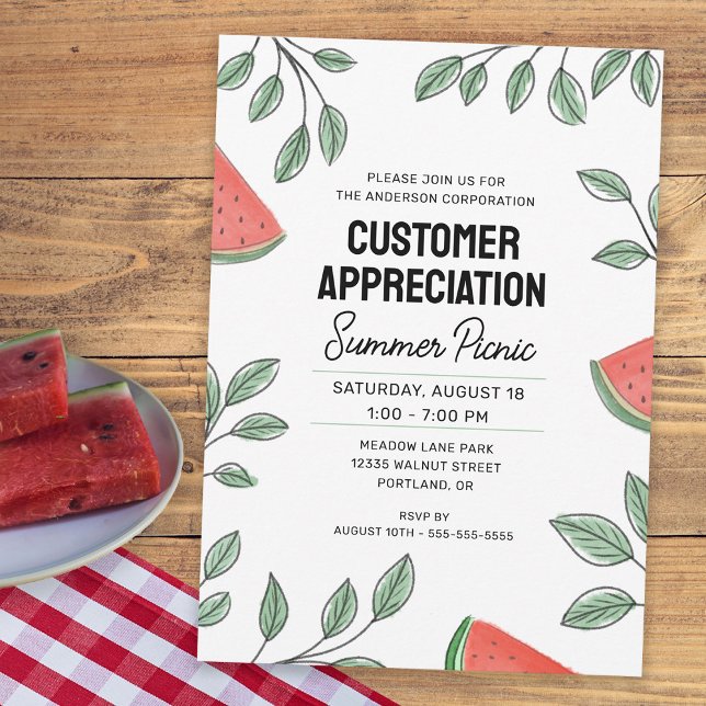 Kundens uppskattning, sommaren Picnic Watermelon Inbjudningar (Skapare uppladdad)