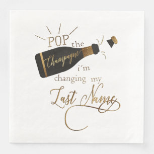 Kundenspezifisch "Pop the champagne" Hochzeit Pappersservett
