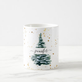 Kundenspezifisch winterliche Tannenbaum Kaffemugg