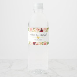 Kundenspezifische Florale Wasserflaschenetikett Vattenflaskor Etikett