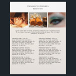 Kundenspezifischer Foto PreisLyssna Salon Flyer<br><div class="desc">Kundenspezifischer Foto - Preislysse - Flyer. Personalisiere dein Produkt i Minuten. Über "weiteres personalisieren" können Schriftart,  Schriftskatten,  Position und die Farbe geändert werden. Perfekt für Fotografen,  Hälsa,  Massage,  Beauty und alle anderen Serviceleistungen.</div>