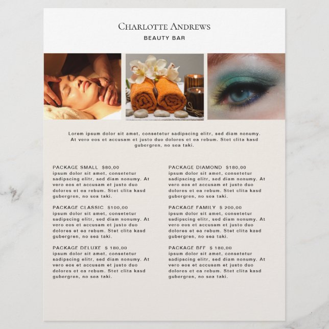 Kundenspezifischer Foto PreisLyssna Salon Flyer (Framsida)