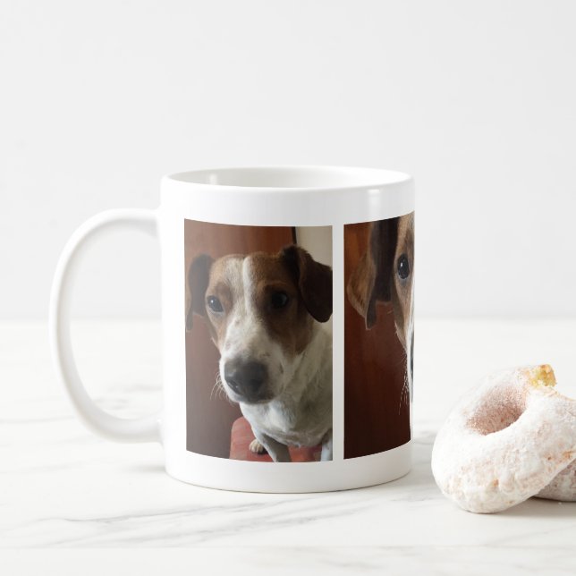 Kundenspezifisches personalisiertes Hunde Foto Kaffemugg (Med munk)