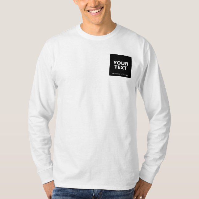 Kunder Lägg till text Namn Foto Mäns Långärmad T Shirt (Framsida)