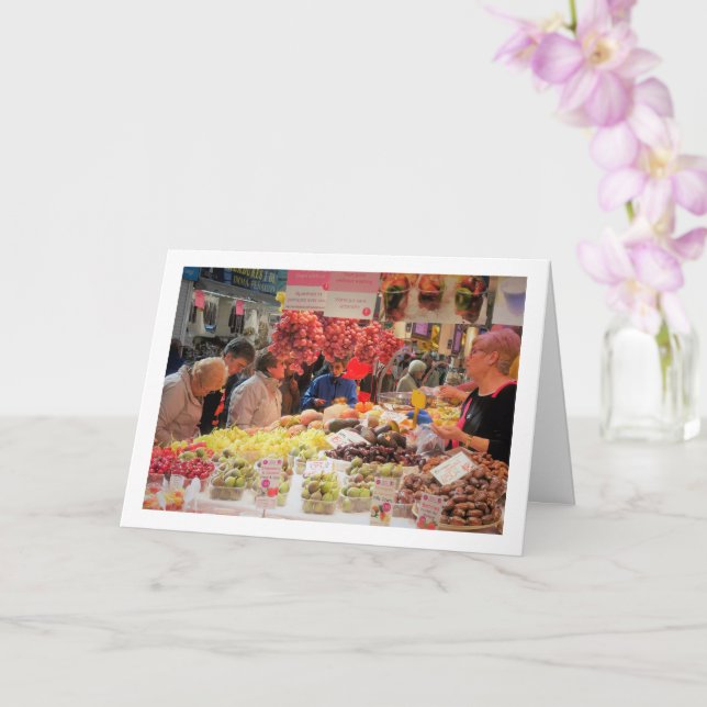 Kunder på Mercado Central, Valencia, Spanien Kort (Orkide)