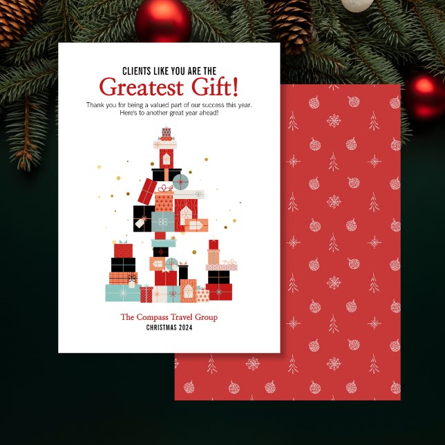 Kunderna är det Underbarare julkortet Julkort (Send your clients warm wishes this holiday season with this fun Christmas card for Businesses)