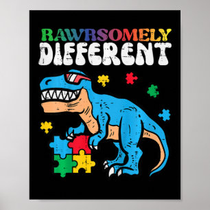 Kundernas autism Medvetenhet om Dino Rawrely Diffe Poster