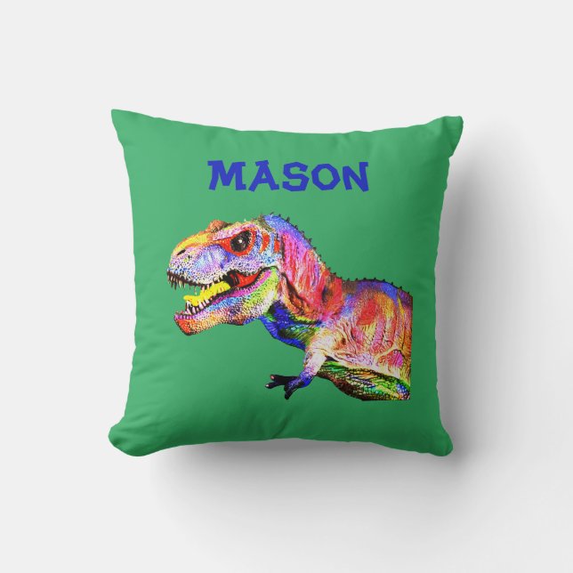Kundernas Personlig Namn T-Rex Pillow Kudde (Framsida)
