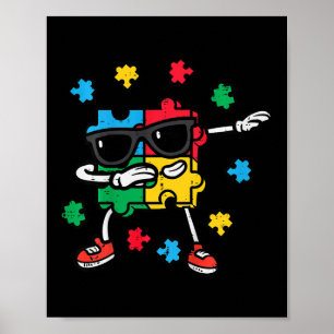 Kunders Autism Awareness Puzzle Dab Asd Autistic T Poster