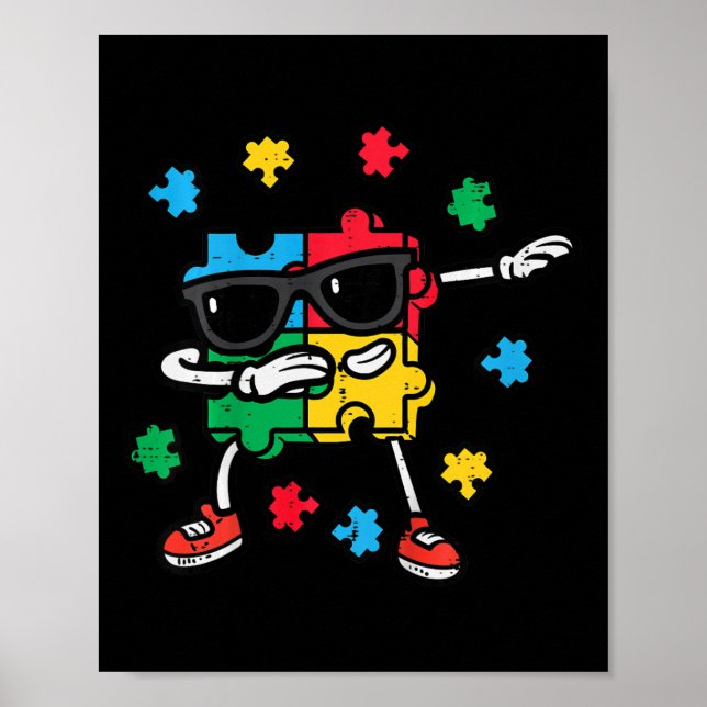 Kunders Autism Awareness Puzzle Dab Asd Autistic T Poster (Framsidan)
