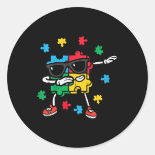 Kunders Autism Awareness Puzzle Dab Asd Autistic T Runt Klistermärke