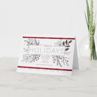 Kunders Företag Moderna Botaniska Illustration Helgkort