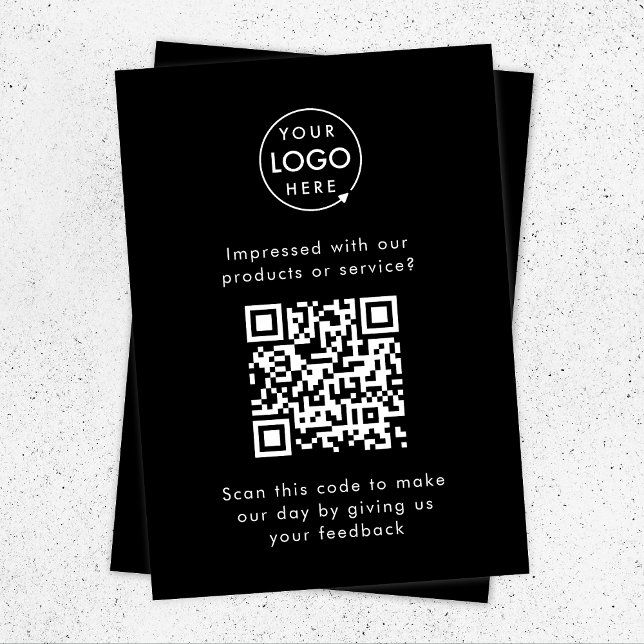 Kundfeedback | QR Code Black Business Review Tilläggskort (Skapare uppladdad)