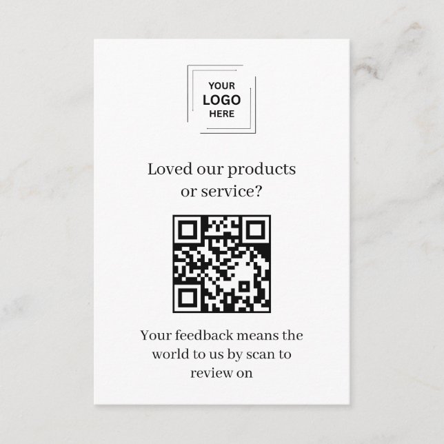 Kundfeedback QR Granskning Begäran Infoga Tilläggskort (Framsida)