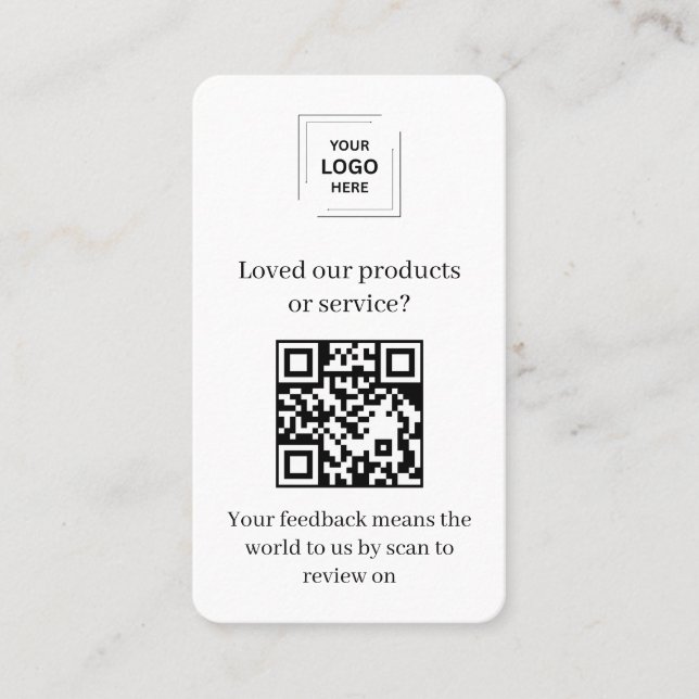 Kundfeedback QR Granskningsaffärsstil Visitkort (Framsida)