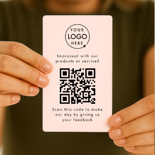 Kundfeedback QR-Rosa - Business Review Visitkort