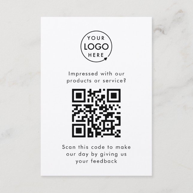 Kundfeedback | Rustic Kraft QR Code Business Tilläggskort (Framsida)