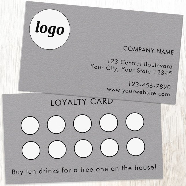 Kundförmånskort för enkel Logotyp och text Visitkort (Simple logo business branding promotional loyalty card)