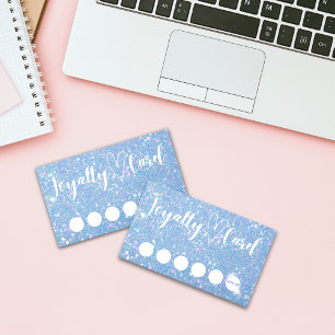 Kundförmånskort för Periwinkkle Blue Glitter Visitkort