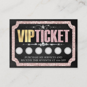 Kundförmånskort för svart och Rosa Glitter VIP Visitkort