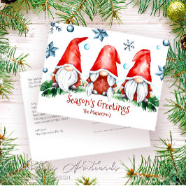 Kundhälsningar med enkel Julhelg Gnomes jul Vykort
