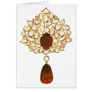 Kundi & ruby brooch hälsningskort