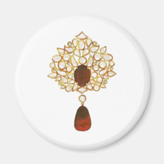 Kundi & ruby brooch magnet