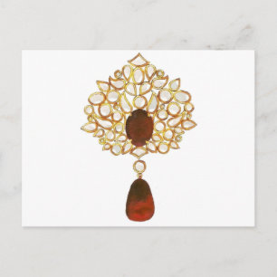 Kundi & ruby brooch vykort