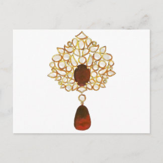 Kundi & ruby brooch vykort