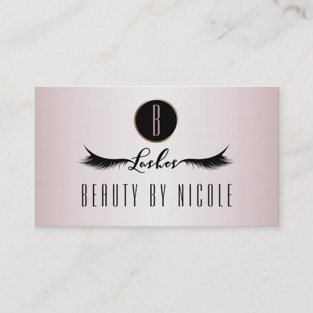 Kundkort för Blush Pink Shimmer Eyelashes Lojalitetskort (Framsida)